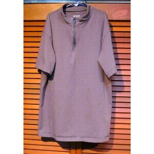 YTD Boy's Casual Shirt Brown Zip Chest Short Sleeves Cotton Size Medium